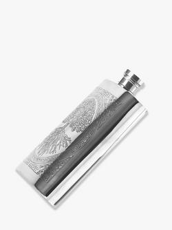 English Pewter Company Tree of Life Hipflask, 170ml - view 2, Pewter