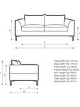 John Lewis Belgrave Large 3 Seater Sofa, Metal Leg
