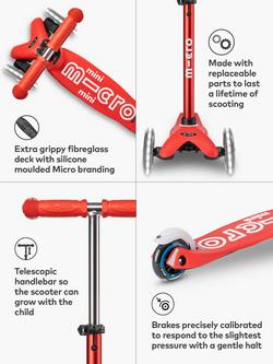 Micro Scooters Mini Deluxe LED Scooter - view 2, Red