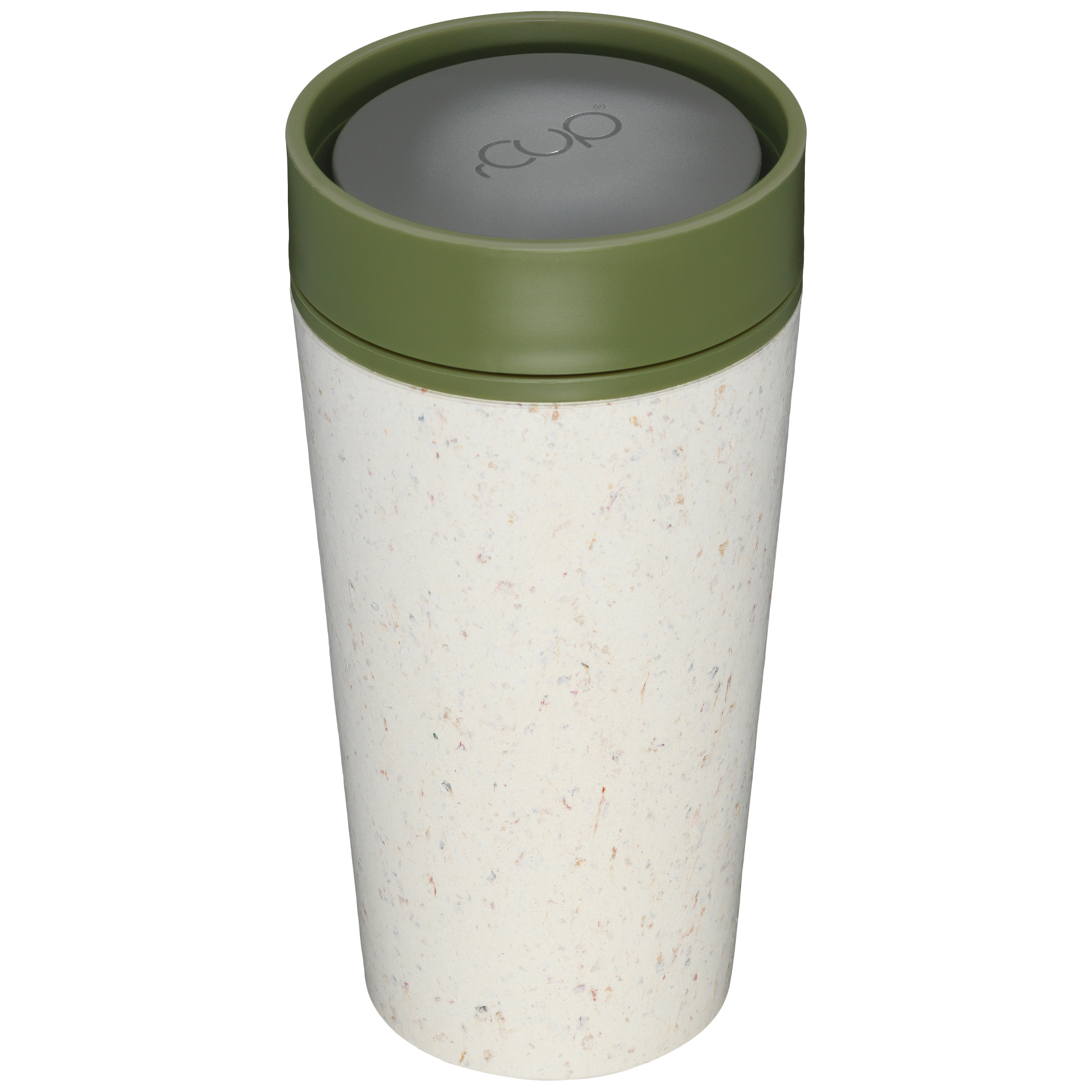 ashortwalk rCup Recyclable Reusable Leak-Proof Cup, 340ml, Green/Cream