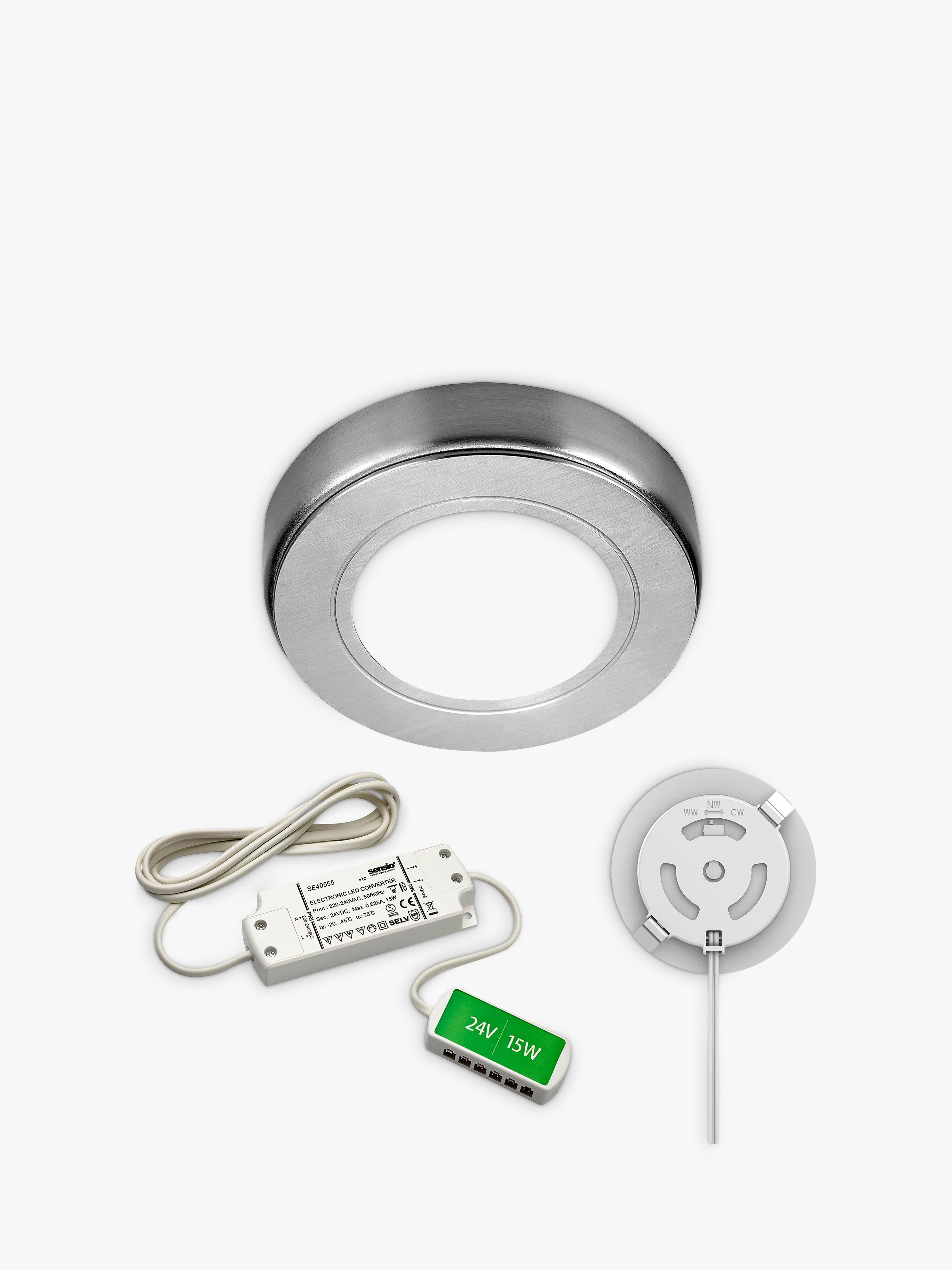 Sensio Hype TrioTone LED Kitchen Lights, Pack of 2, Brushed Steel