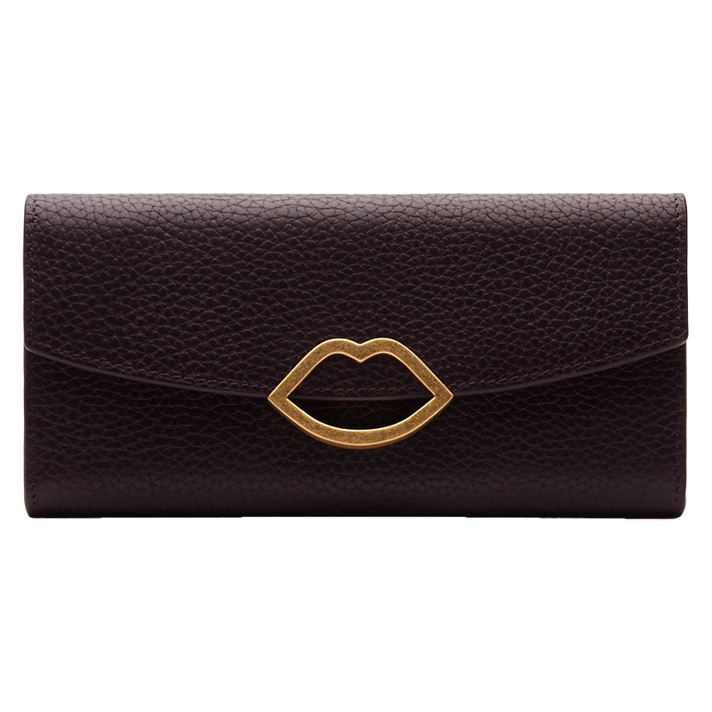 Lulu Guinness Half Covered Lip Trisha Leather Purse