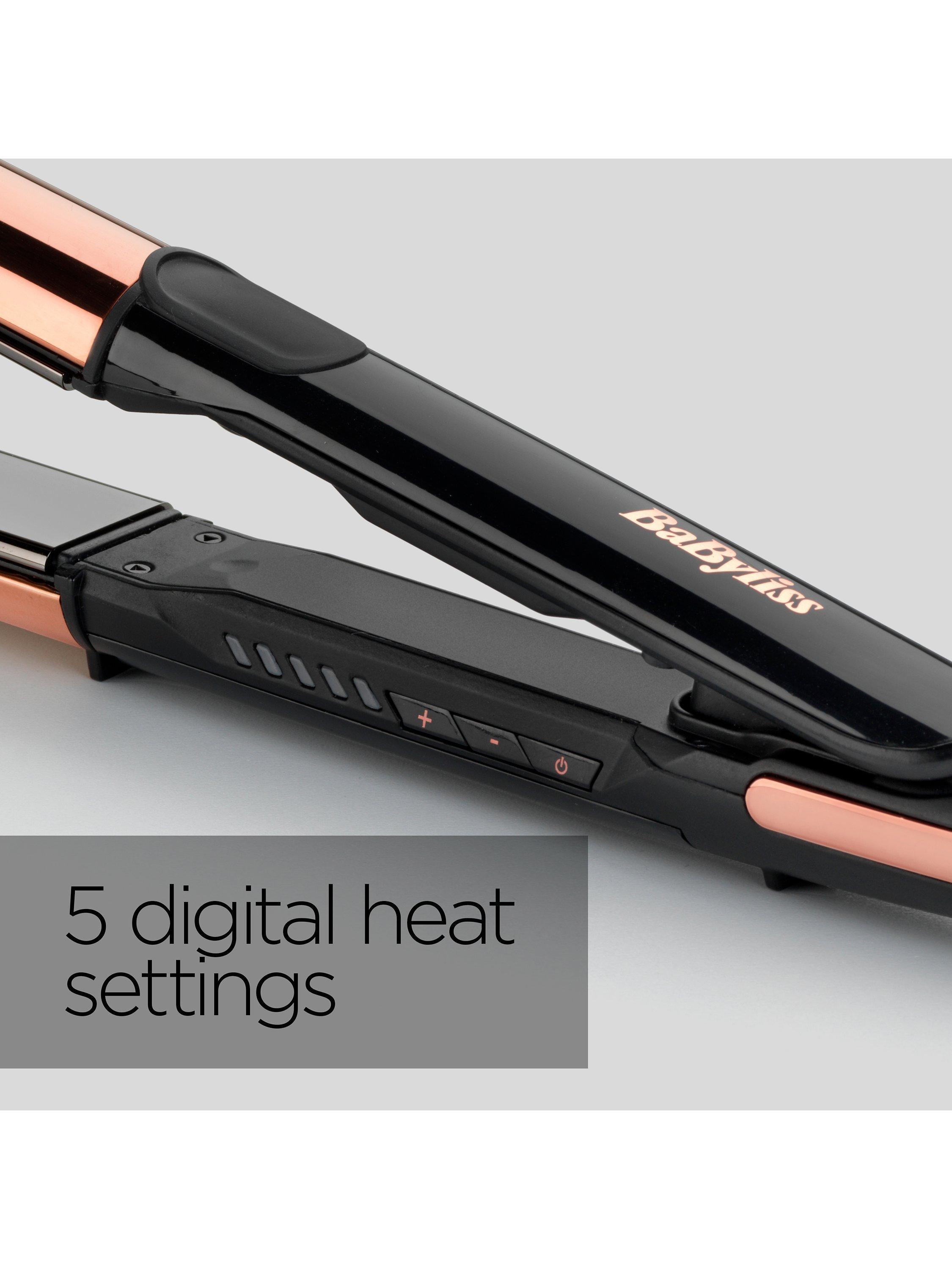 BaByliss Titanium Brilliance Straight Curl Hair Straighteners Black