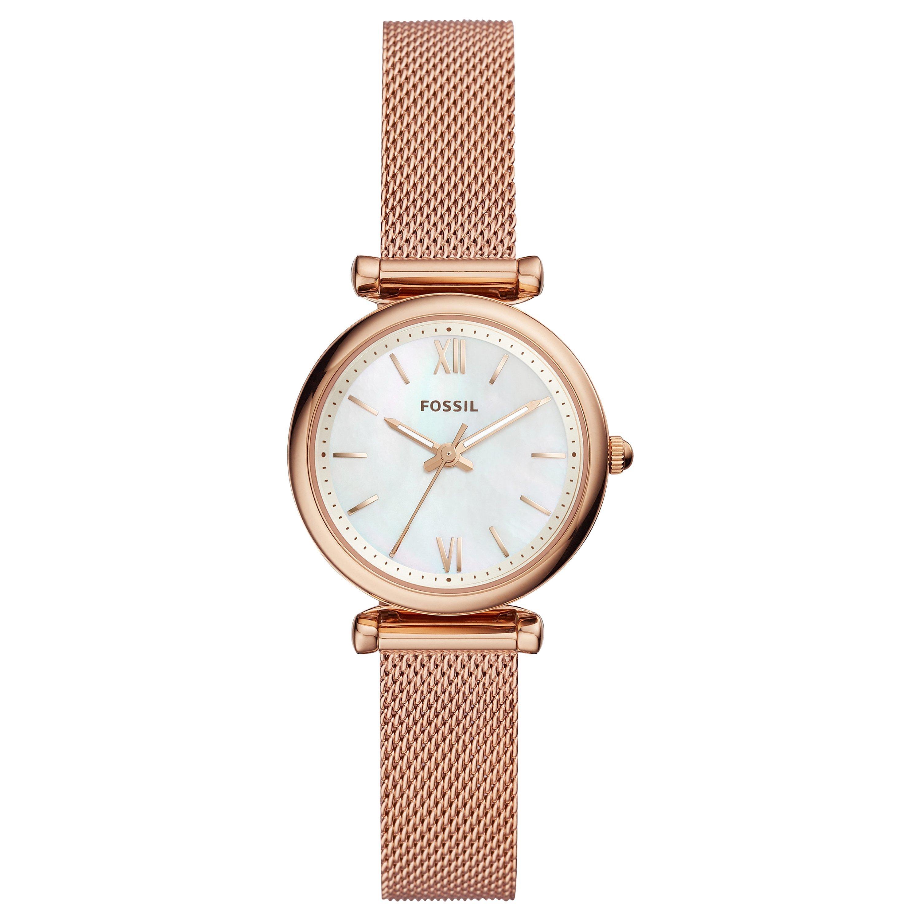 Fossil Women's Mini Carlie Mesh Bracelet Strap Watch