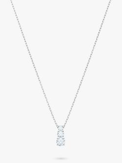 Swarovski Attract Triple Crystal Pendant Necklace, Silver/Clear, Silver/Clear