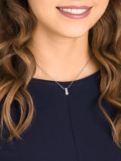 Swarovski Attract Triple Crystal Pendant Necklace, Silver/Clear - view 2, Silver/Clear