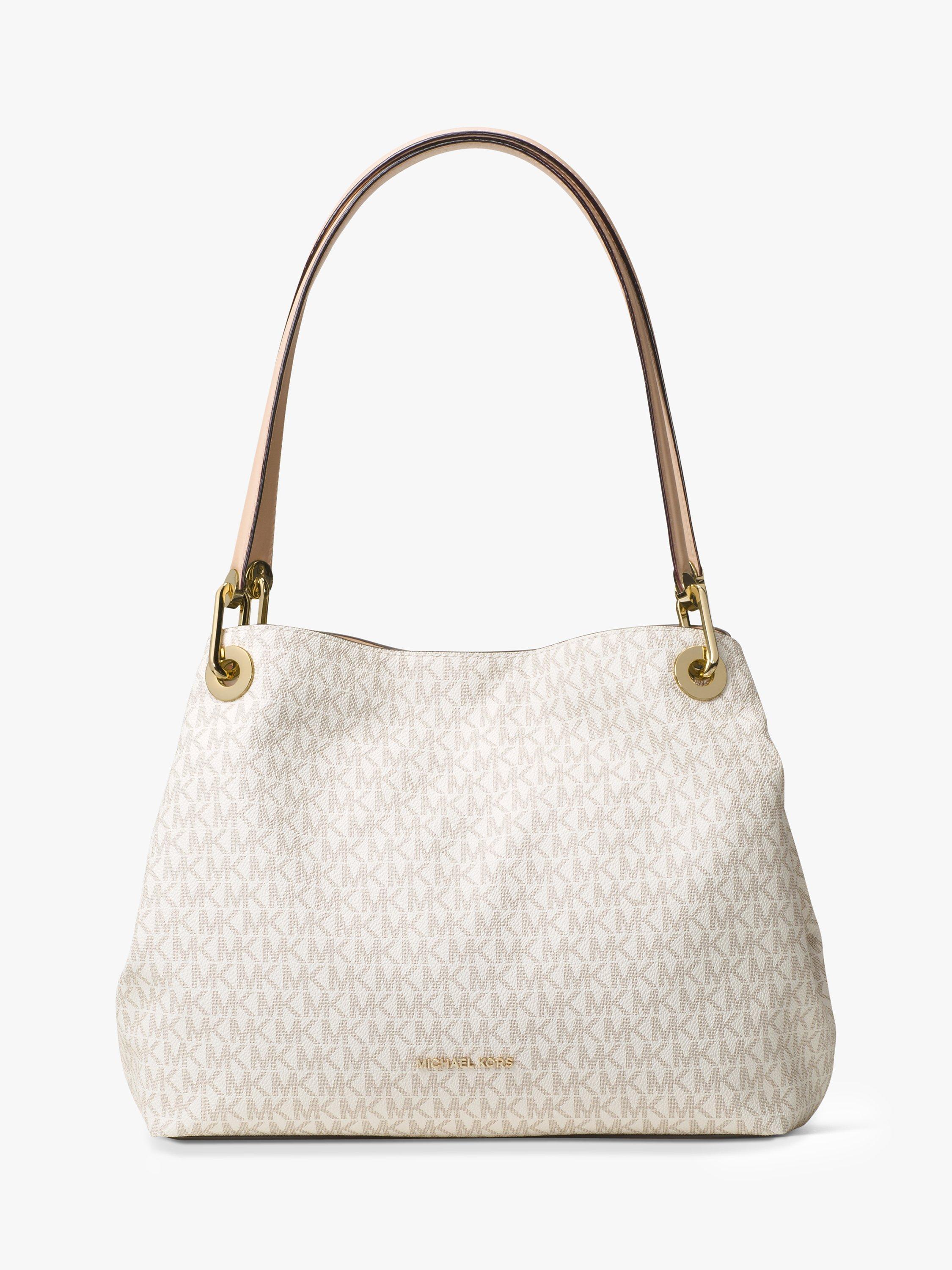 MICHAEL Michael Kors Raven Logo Large Shoulder Bag, Vanilla