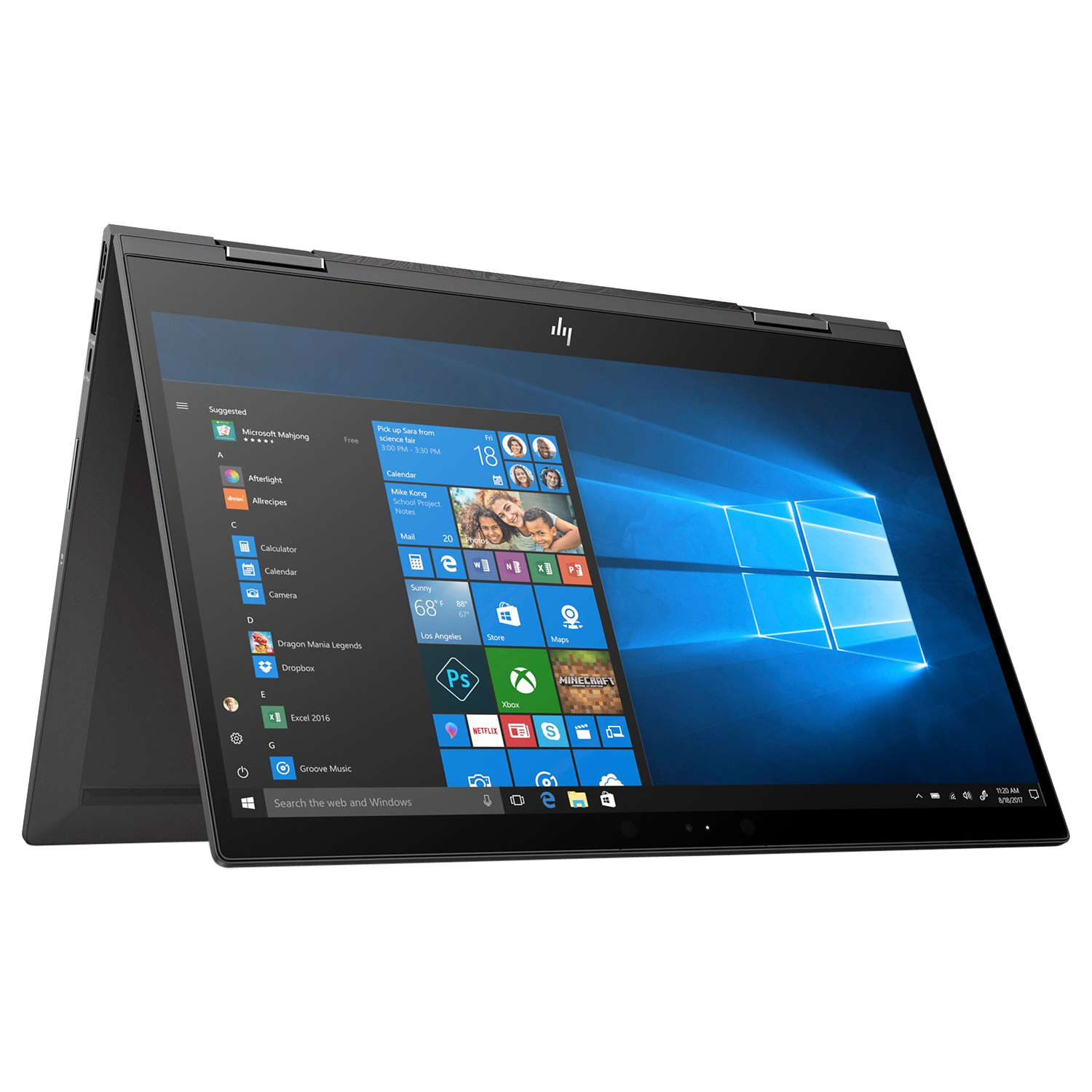 HP ENVY x360 15-cp0001na Convertible Laptop, AMD Ryzen 7, 8GB RAM, 1TB HDD + 256GB SSD, 15.6", Full HD Touchscreen, Dark Ash Silver, with HP Tilt Pen Stylus