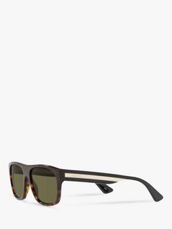 Gucci GG0341S Men's Rectangular Sunglasses - view 2, Tortoise/Green
