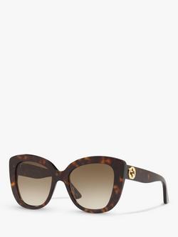 Gucci GG0327S Women's Cat's Eye Sunglasses, Tortoise/Brown Gradient