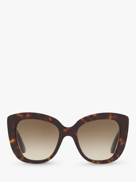 Gucci GG0327S Women's Cat's Eye Sunglasses - view 2, Tortoise/Brown Gradient