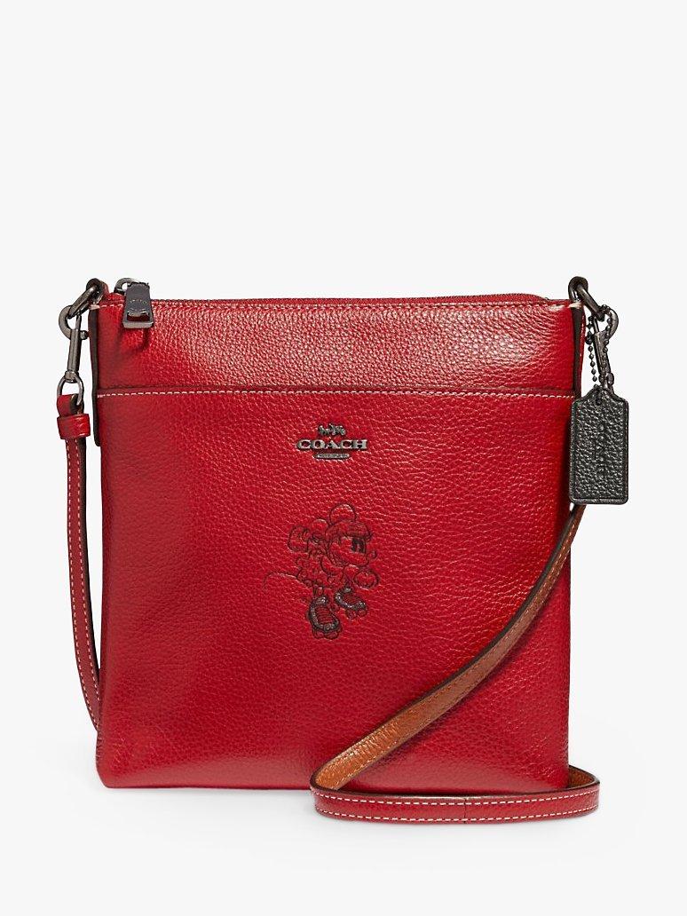 Disney x Coach Minnie Leather Messenger Cross Body Bag, 1941 Red