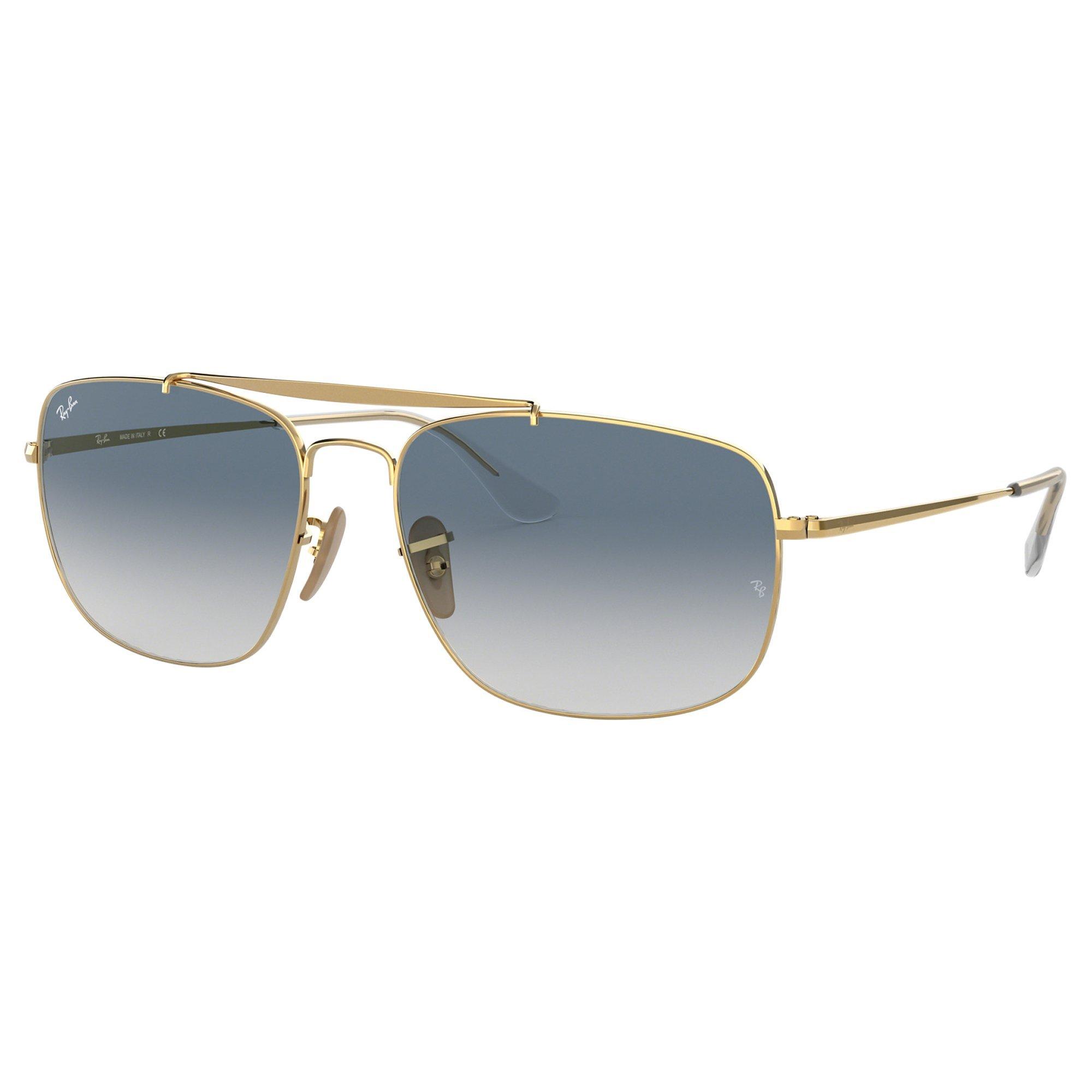 Ray-Ban RB3560 Men's The Colonel Square Sunglasses, Gold/Blue Gradient
