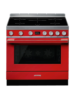 Smeg Portofino CPF9I Freestanding 90cm Multifunction Cooker, Red