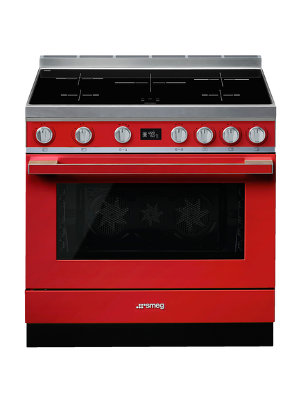 Smeg Portofino CPF9I Freestanding 90cm Multifunction Cooker, Red
