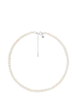 Claudia Bradby Sterling Silver Freshwater Pearl Collar Necklace, White, White