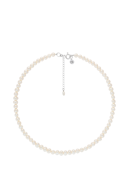 Claudia Bradby Sterling Silver Freshwater Pearl Collar Necklace, White, White