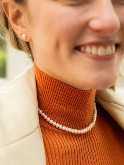 Claudia Bradby Sterling Silver Freshwater Pearl Collar Necklace, White - view 2, White