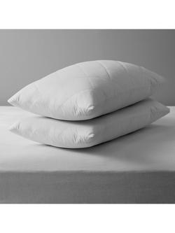 John Lewis Quilted Microfibre Standard Pillow Protector, Pair, White