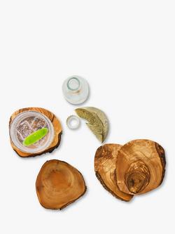 Selbrae House Round Olive Wood Coasters, Set of 4, Natural - view 2, Natural