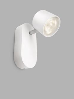 Philips Star LED Single Spotlight Wall Light, White, White