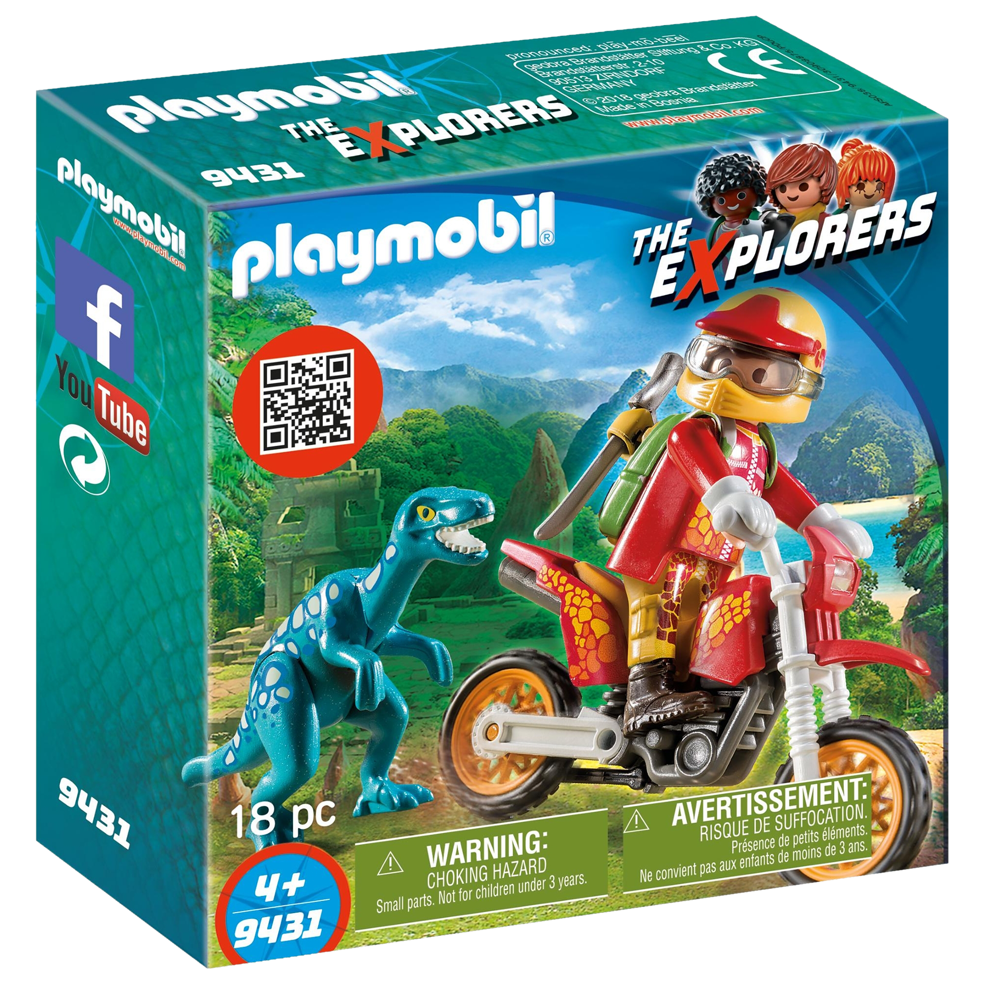 Playmobil The Explorers 9431 Motorbike with Raptor