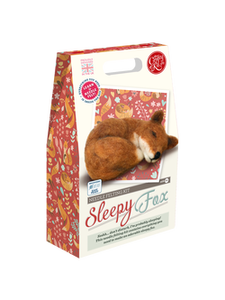 The Crafty Kit Company Sleepy Fox Needle Felting Kit, 