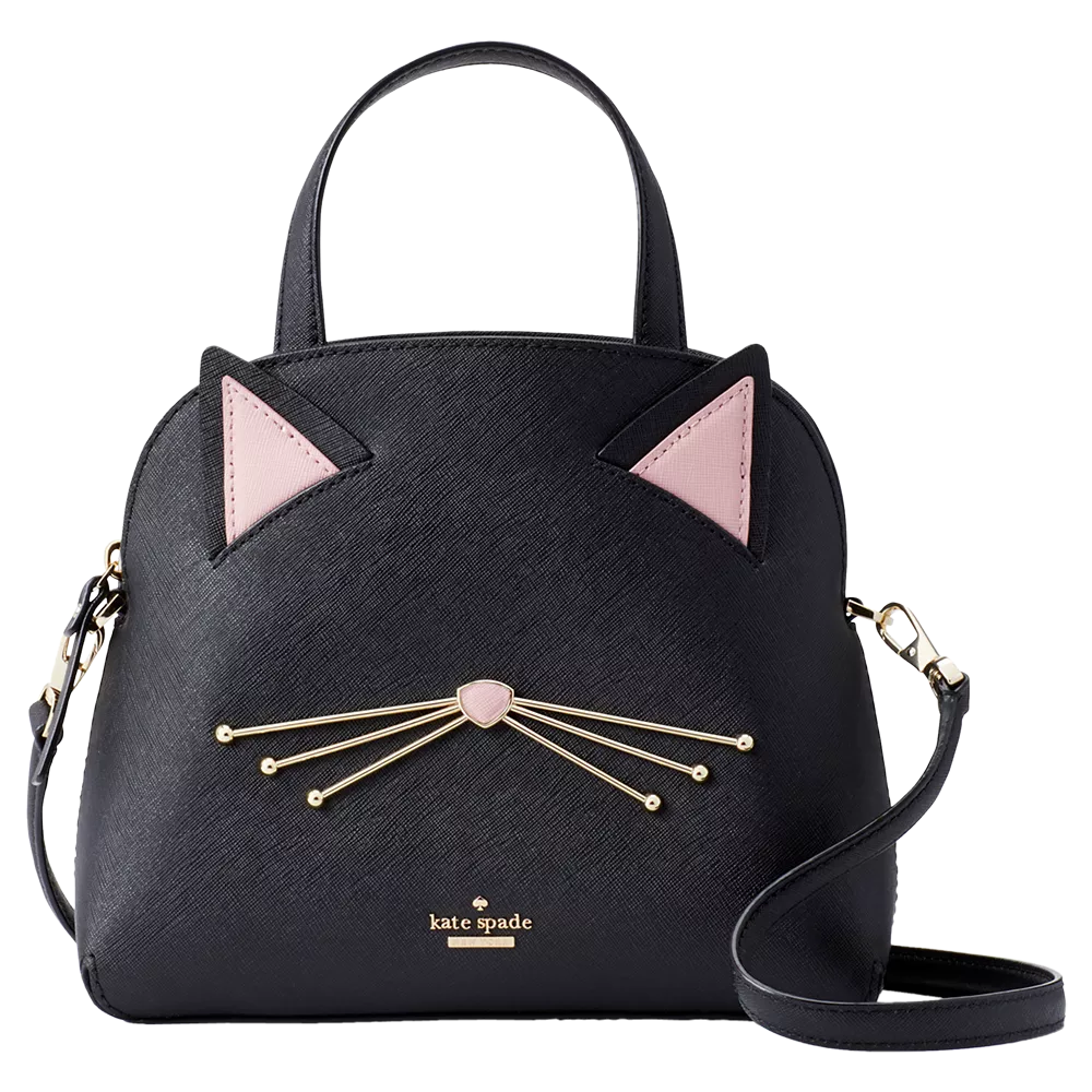 kate spade new york Cat s Meow Lottie Leather Grab Bag Black