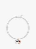 Joma Jewellery Double Heart Chain Bracelet, Silver/Rose Gold