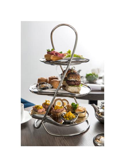 Robert Welch Drift 3 Tier Cake Stand - view 2, Silver