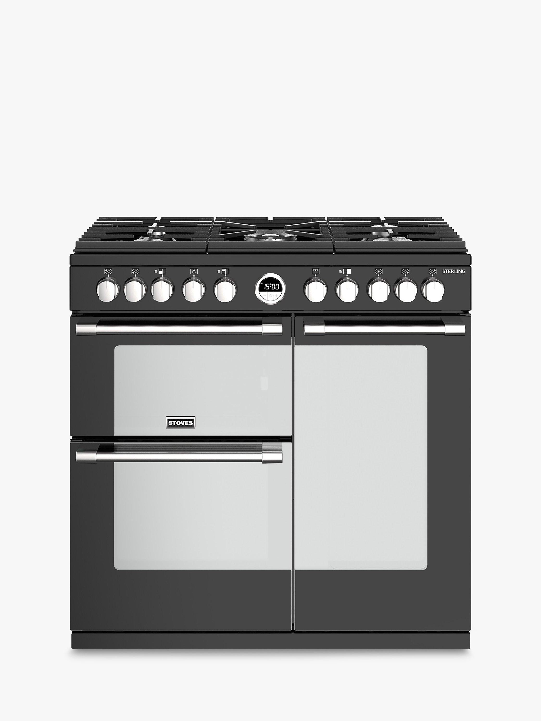 Stoves Sterling S900DF Dual Fuel Range Cooker, Black