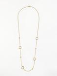 John Lewis Diamond Mini Circle Long Long Necklace, Gold