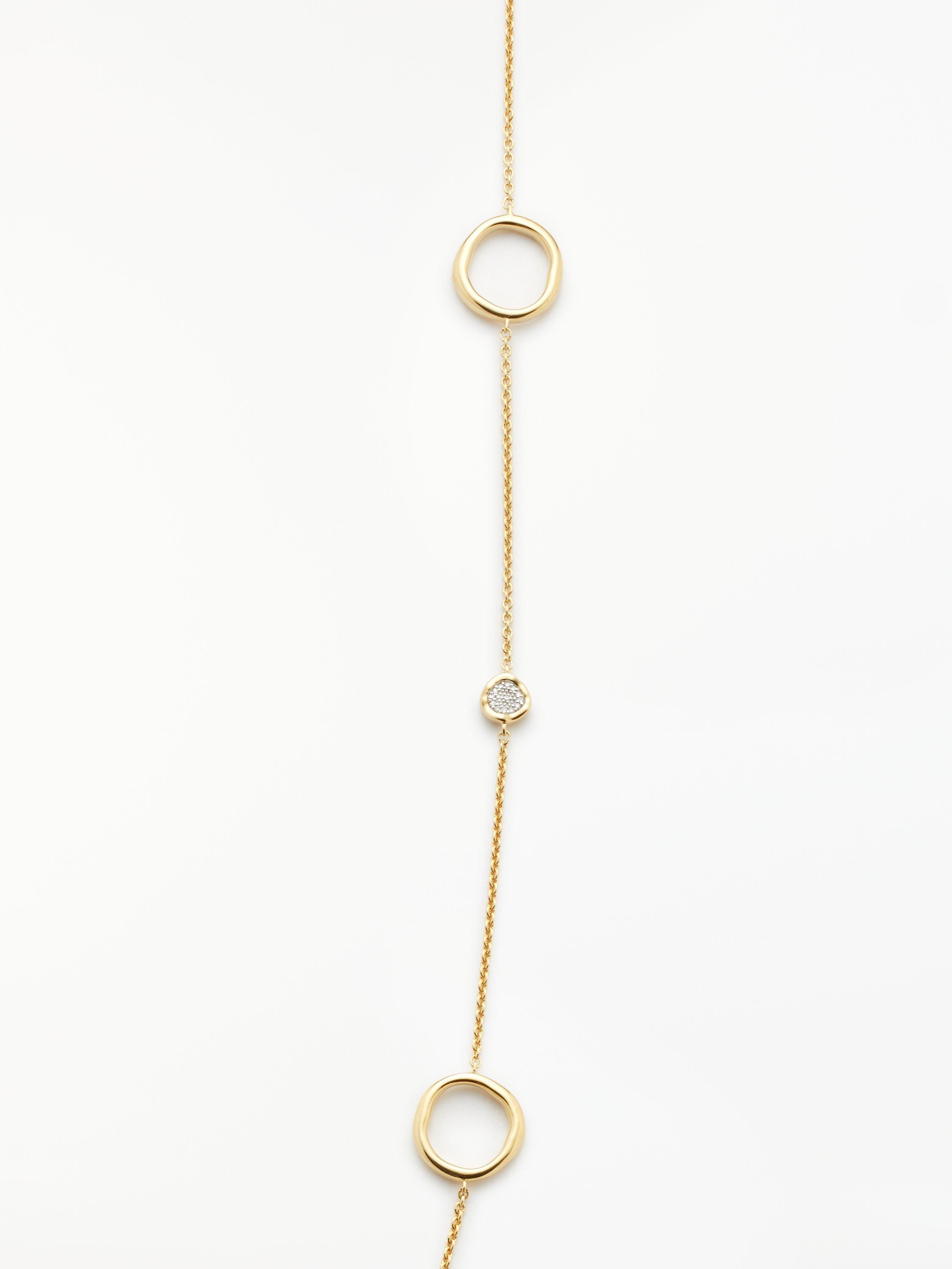 Product image 3 of 4, which shows John Lewis Diamond Mini Circle Long Long Necklace, Gold