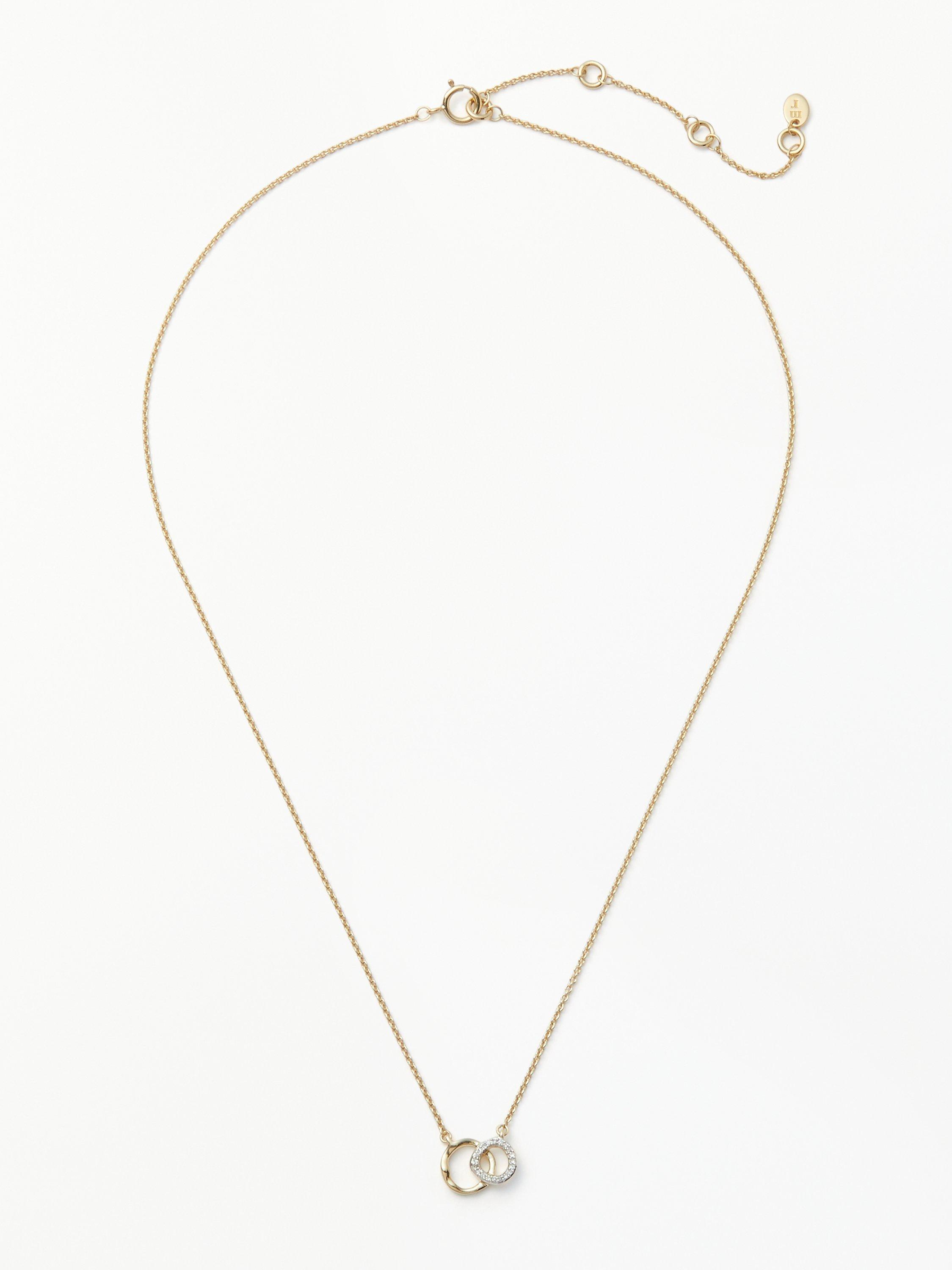 Product image 1 of 4, which shows John Lewis Diamond Mini Link Chain Necklace, Gold
