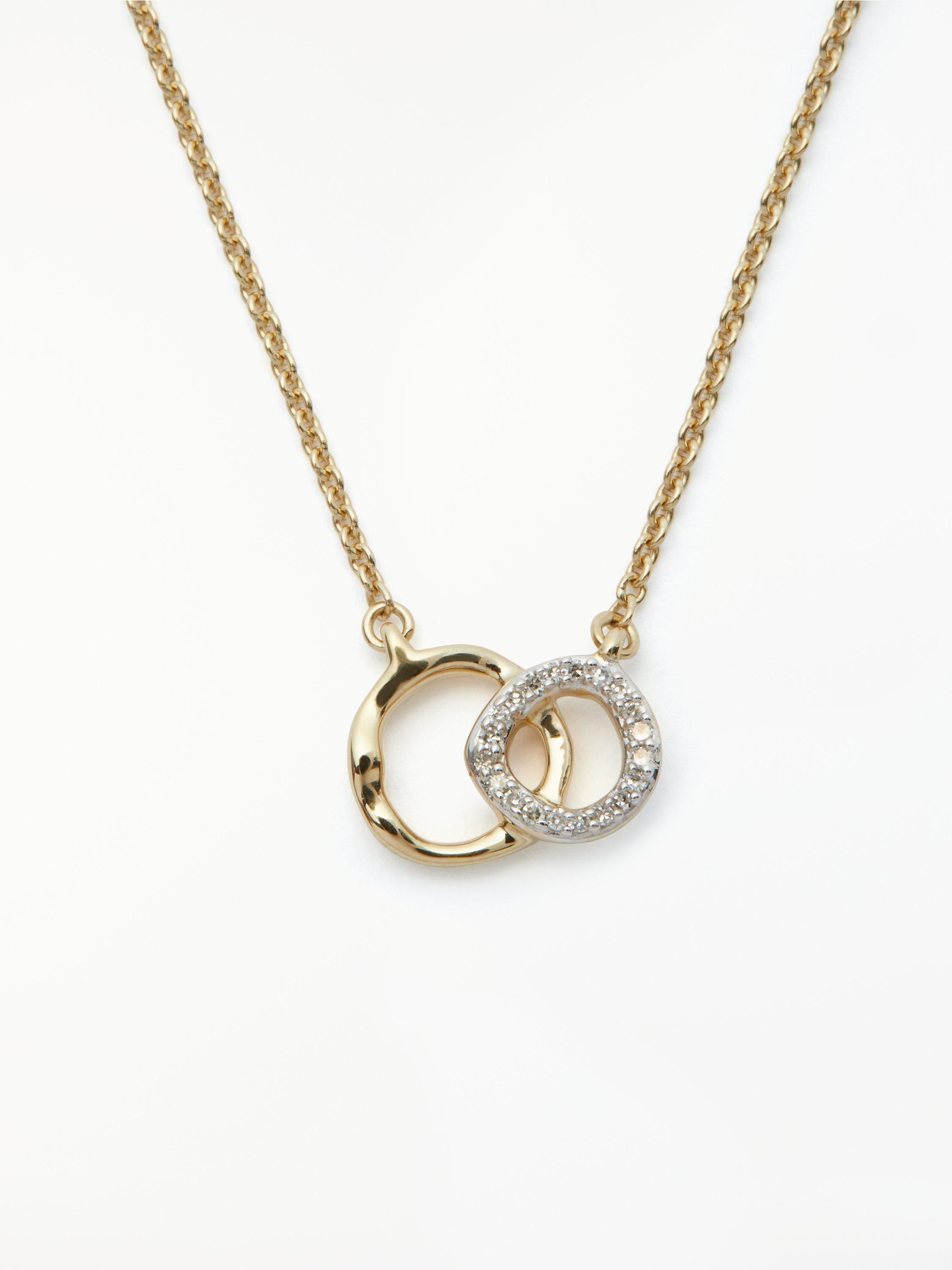 Product image 3 of 4, which shows John Lewis Diamond Mini Link Chain Necklace, Gold