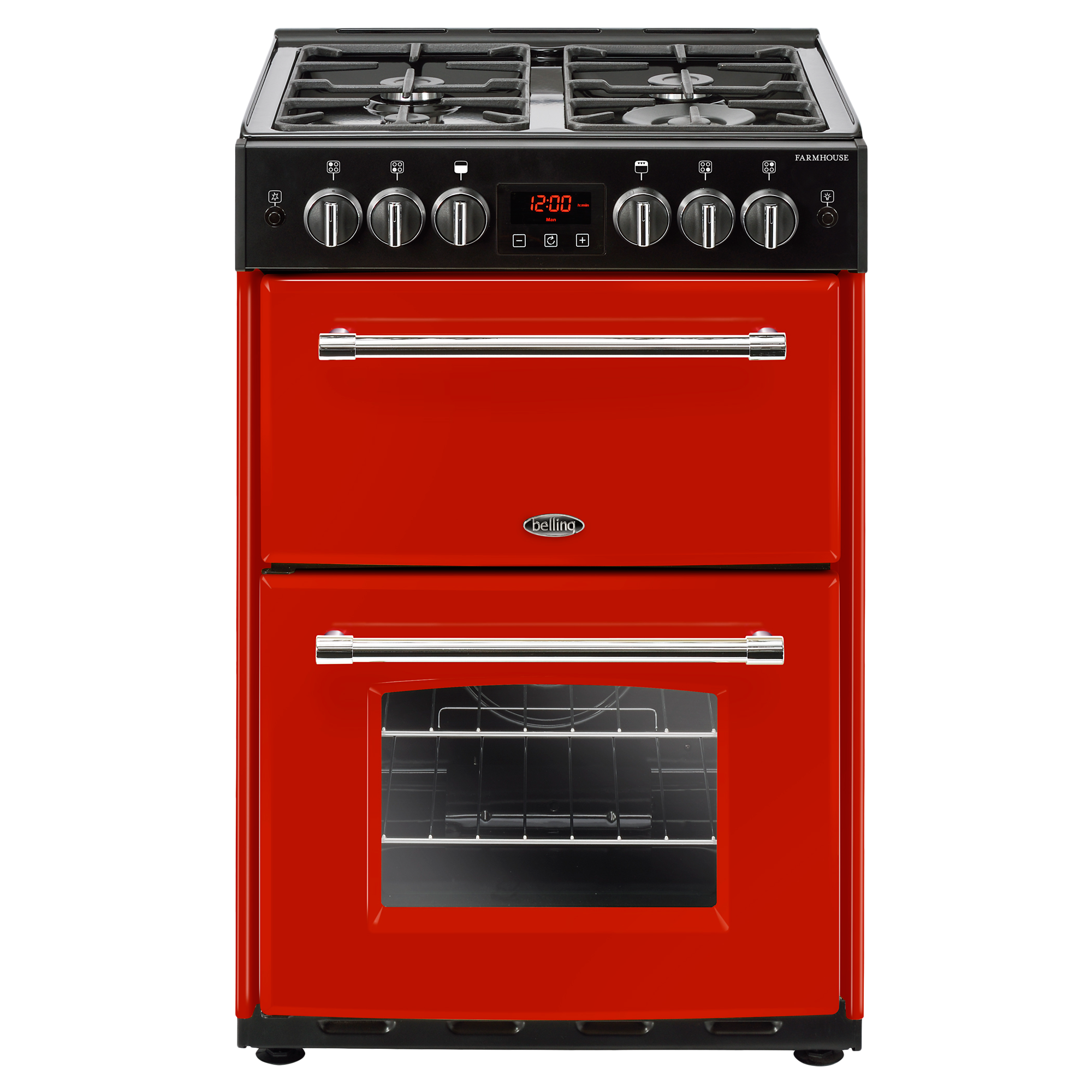 Belling Farmhouse 60G Gas Cooker, 60cm Wide, Red