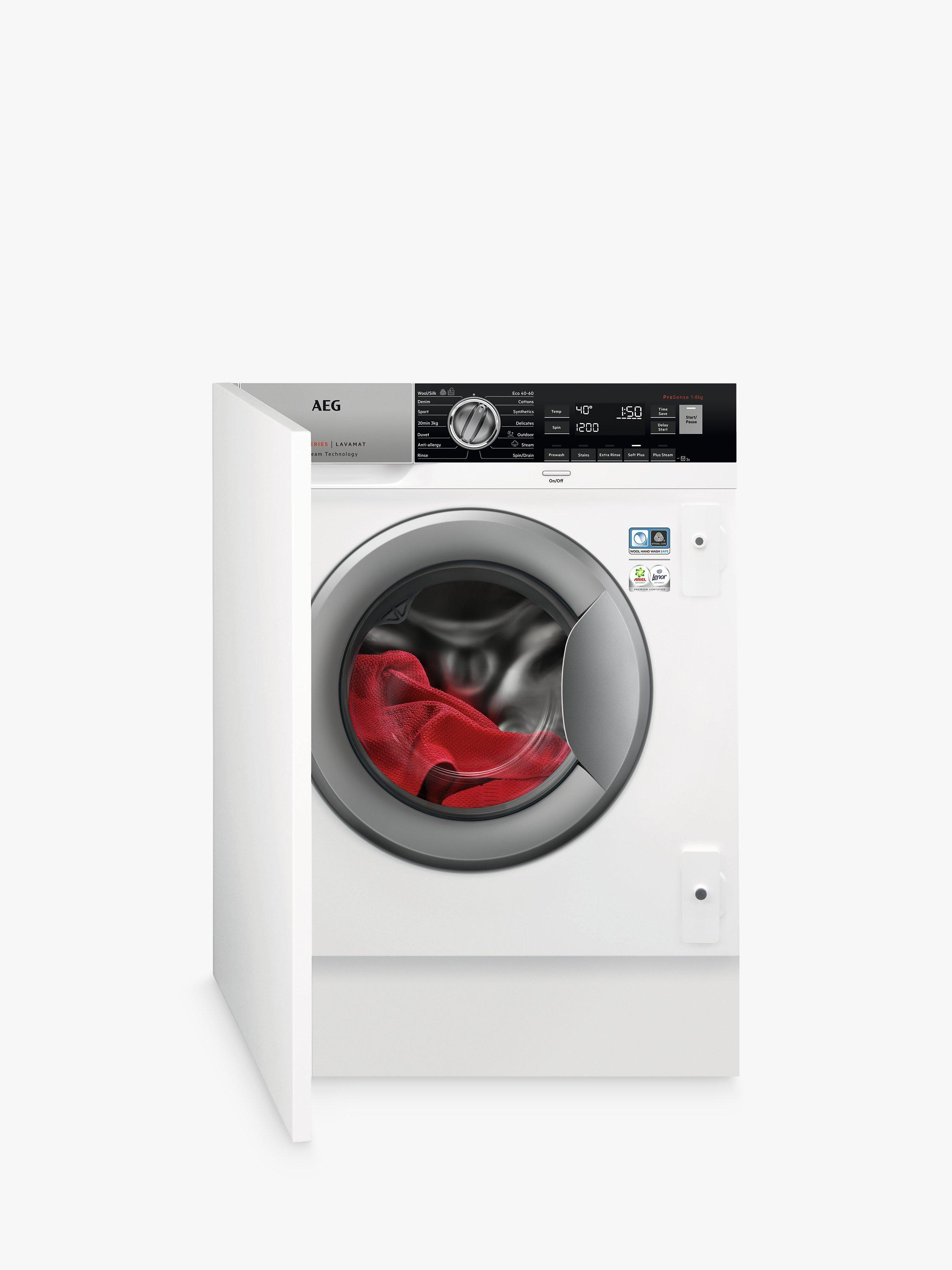 AEG 7000 L7FC8432BI Integrated Washing Machine, 8kg Load, 1400rpm Spin, White