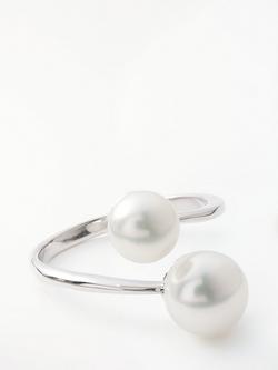 Lido Double Freshwater Pearl Ring, Silver/White, Silver/White