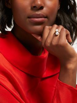 Lido Double Freshwater Pearl Ring, Silver/White - view 2, Silver/White