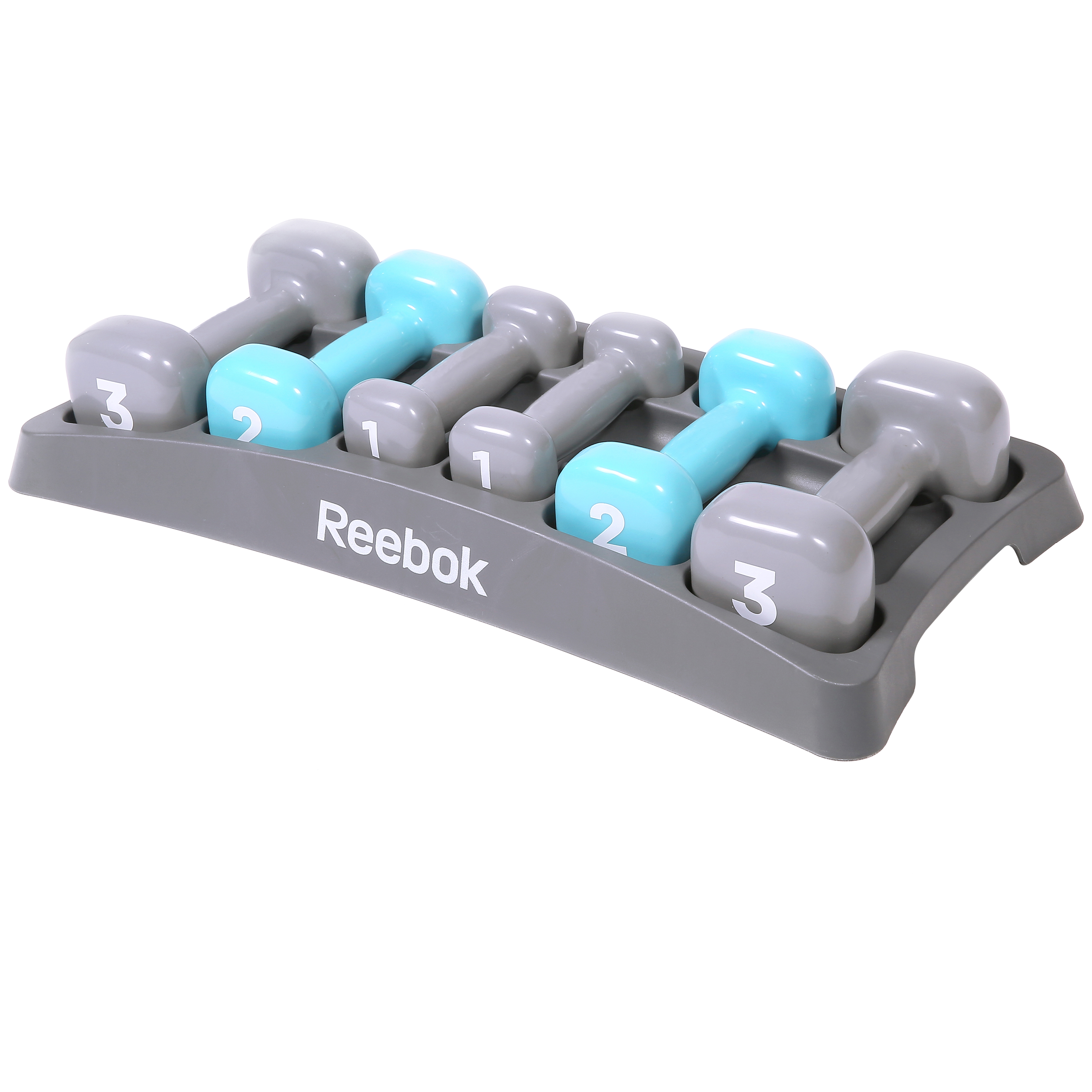 Reebok Dumbbell Set, Grey/Light Blue