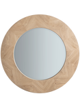 Gallery Direct Tapio Wood Inlay Round Mirror, 90cm, Oak