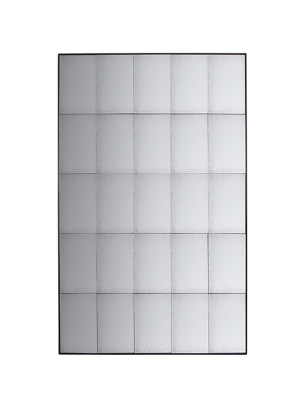 Gallery Direct Bastien Antiqued Glass Rectangular Mirror, 160 x 100cm, Metallic, Metallic