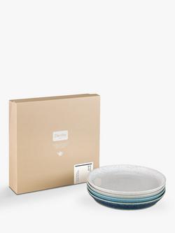 Denby Studio Blue Stoneware Tea Plates, Set of 4, 17cm, Chalk/Blue - view 2, Chalk/Blue