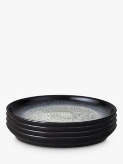 Denby Halo Stoneware Dinner Plates, Set of 4, 26cm, Black/Multi - view 2, Black/Multi