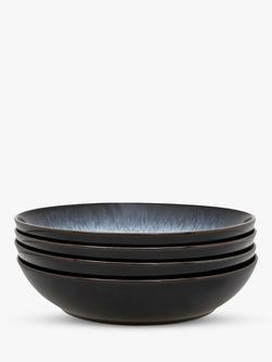 Denby Halo Stoneware Pasta Bowls, Set of 4, 22cm, Black/Multi, Black/Multi