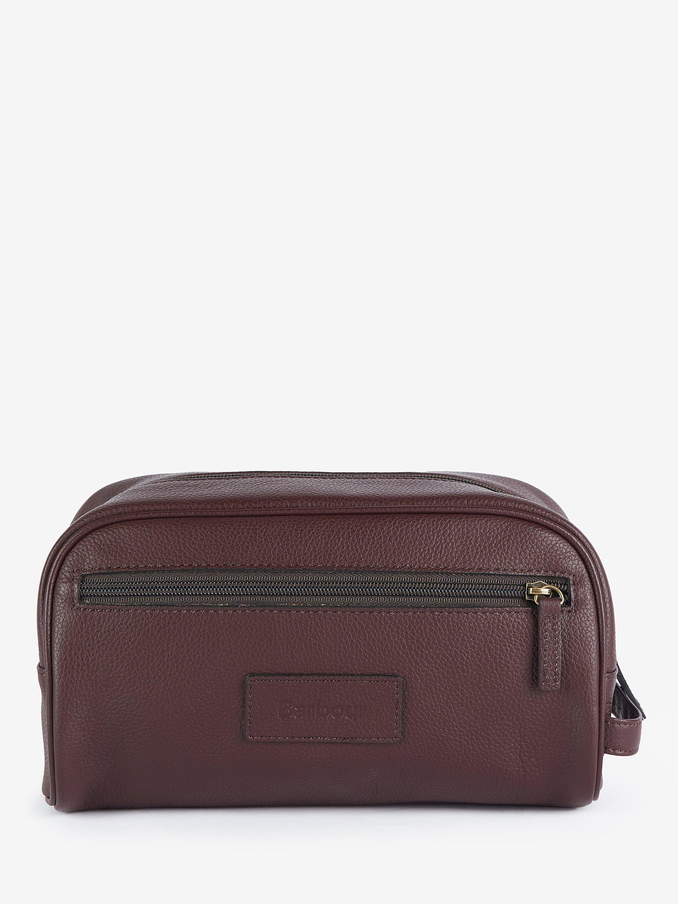 Barbour Leather Wash Bag