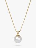 E.W Adams 9ct Gold Freshwater Pearl Pendant Necklace, White