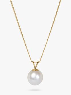 E.W Adams 9ct Gold Freshwater Pearl Pendant Necklace, White