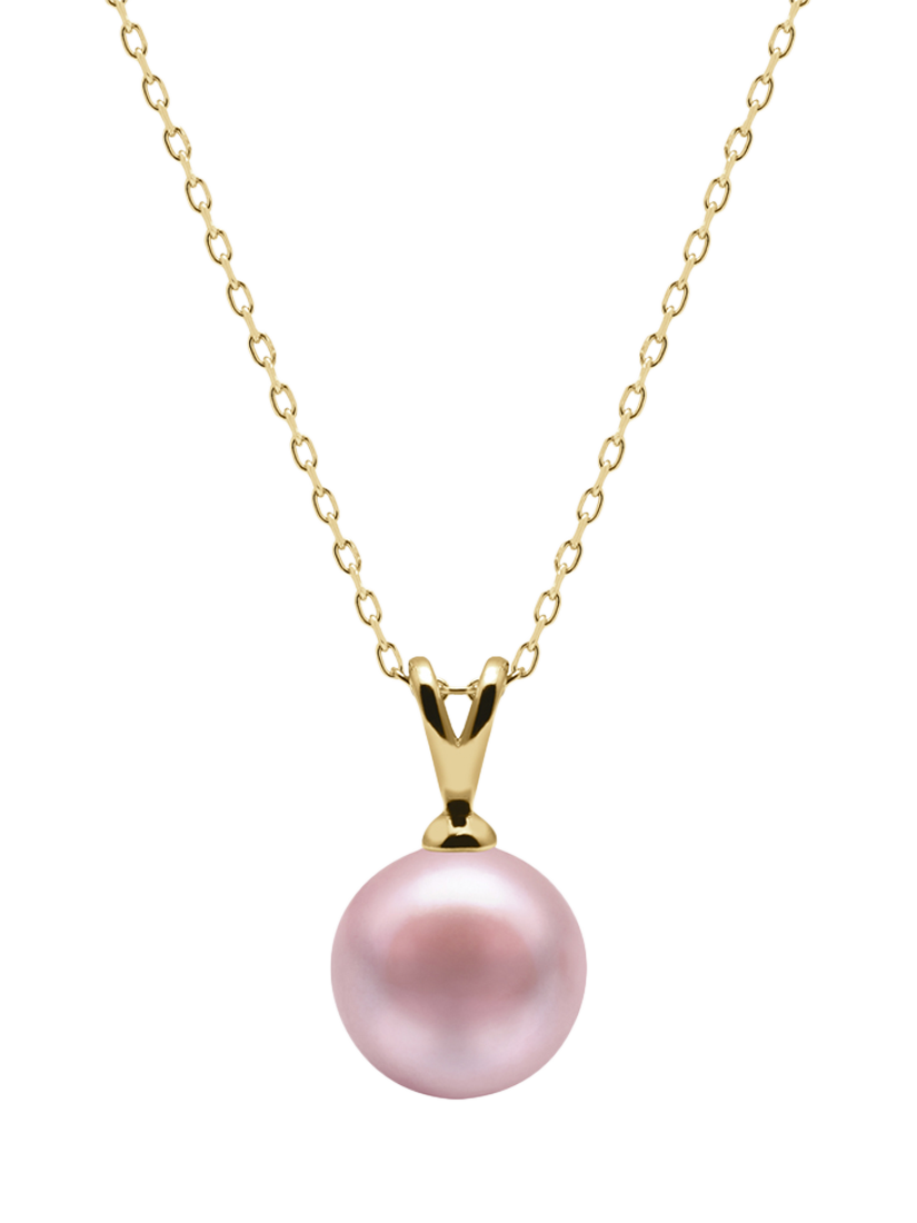 Product image 1 of 4, which shows E.W Adams 9ct Gold Freshwater Pearl Pendant Necklace, Pink