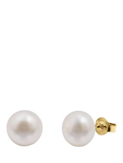 E.W Adams 9ct Gold Freshwater Pearl Stud Earrings, White